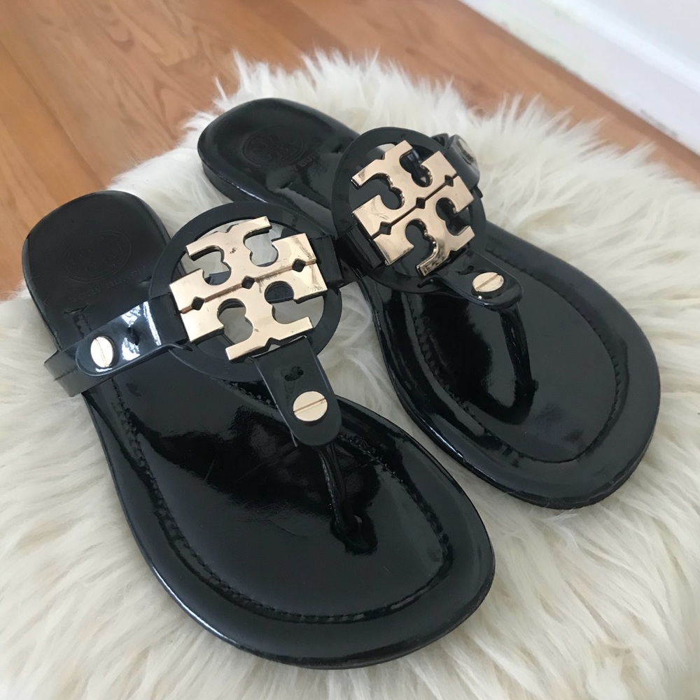 Tori Burch Black Sandals Size 8.5